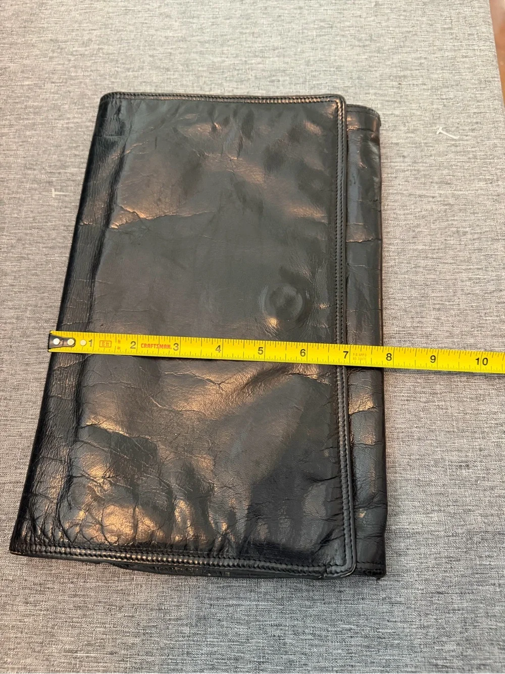 Vintage Bottega Veneta Black Leather Portfolio Clutch Made in Italy